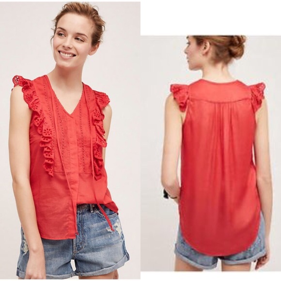 Anthropologie Tops - NWT Ruffled Eyelet Tank Anthropologie